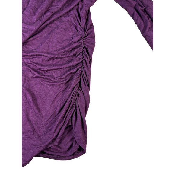 NEW Motherhood Maternity Purple Shirt V Neck Long Sleeve Stretch Size M NWT - Picture 3 of 5